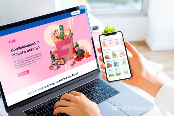 Flink website op laptop en app op mobiel